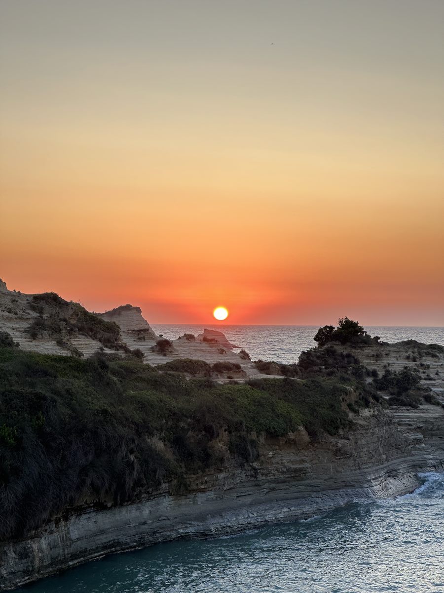 Romantic sunset on Corfu